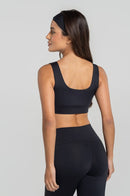Top Alça Larga Feminino Fitness - Preto