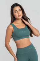Top Alça Larga Feminino Fitness - Musgo