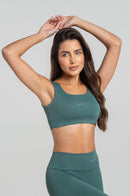 Top Alça Larga Feminino Fitness - Musgo