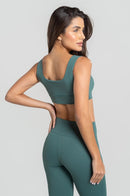 Top Alça Larga Feminino Fitness - Musgo