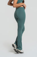 Calças Flare Feminina Fitness - Musgo