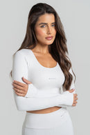 Cropped Manga Longa Fitness Feminino - Neve