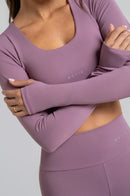 Cropped Manga Longa Fitness Feminino - Encanto