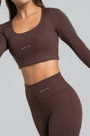 Cropped Manga Longa Fitness Feminino - Fondue