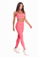 Conjunto Feminino Fitness Básico Calças e Top - Goiaba