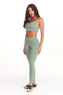 Conjunto Feminino Fitness Básico Calças e Top - Malva