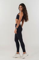 Conjunto Feminino Fitness Top e Calças - Preto