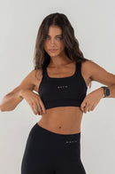 Conjunto Feminino Fitness Top e Calças - Preto