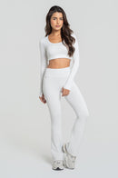 Cropped Manga Longa Fitness Feminino - Neve