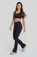 Calças Flare Feminina Fitness - Preto