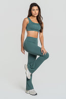 Calças Flare Feminina Fitness - Musgo