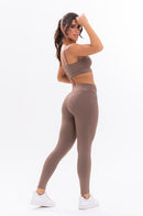 Conjunto Feminino Fitness Básico Calças e Top - Coffe