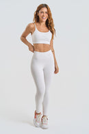 Conjunto Feminino Fitness Básico Top e Calças - Neve