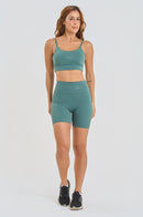 Shorts Fitness Feminino Básico - Musgo