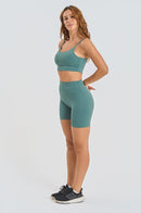 Conjunto Feminino Fitness Básico Shorts e Top - Musgo