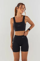 Conjunto Feminino Fitness Top e Shorts- Preto
