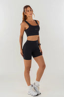 Conjunto Feminino Fitness Top e Shorts- Preto