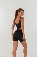 Conjunto Feminino Fitness Top e Shorts- Preto