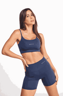Conjunto Feminino Fitness Básico Shorts e Top - Marinho