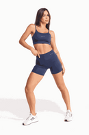 Conjunto Feminino Fitness Básico Shorts e Top - Marinho