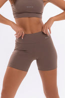 Shorts Fitness Feminino Básico - Coffe
