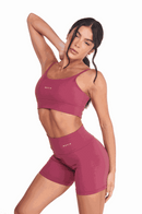 Conjunto Feminino Fitness Básico Calças e Top - Bordô