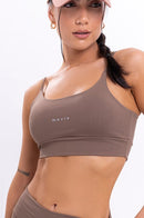 Top Feminino Fitness Básico - Coffe