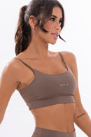 Top Feminino Fitness Básico - Coffe