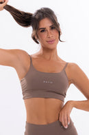 Top Feminino Fitness Básico - Coffe