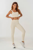 Conjunto Feminino Fitness Top e Calças - Off-White