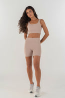 Shorts Fitness Feminino - Amêndoa